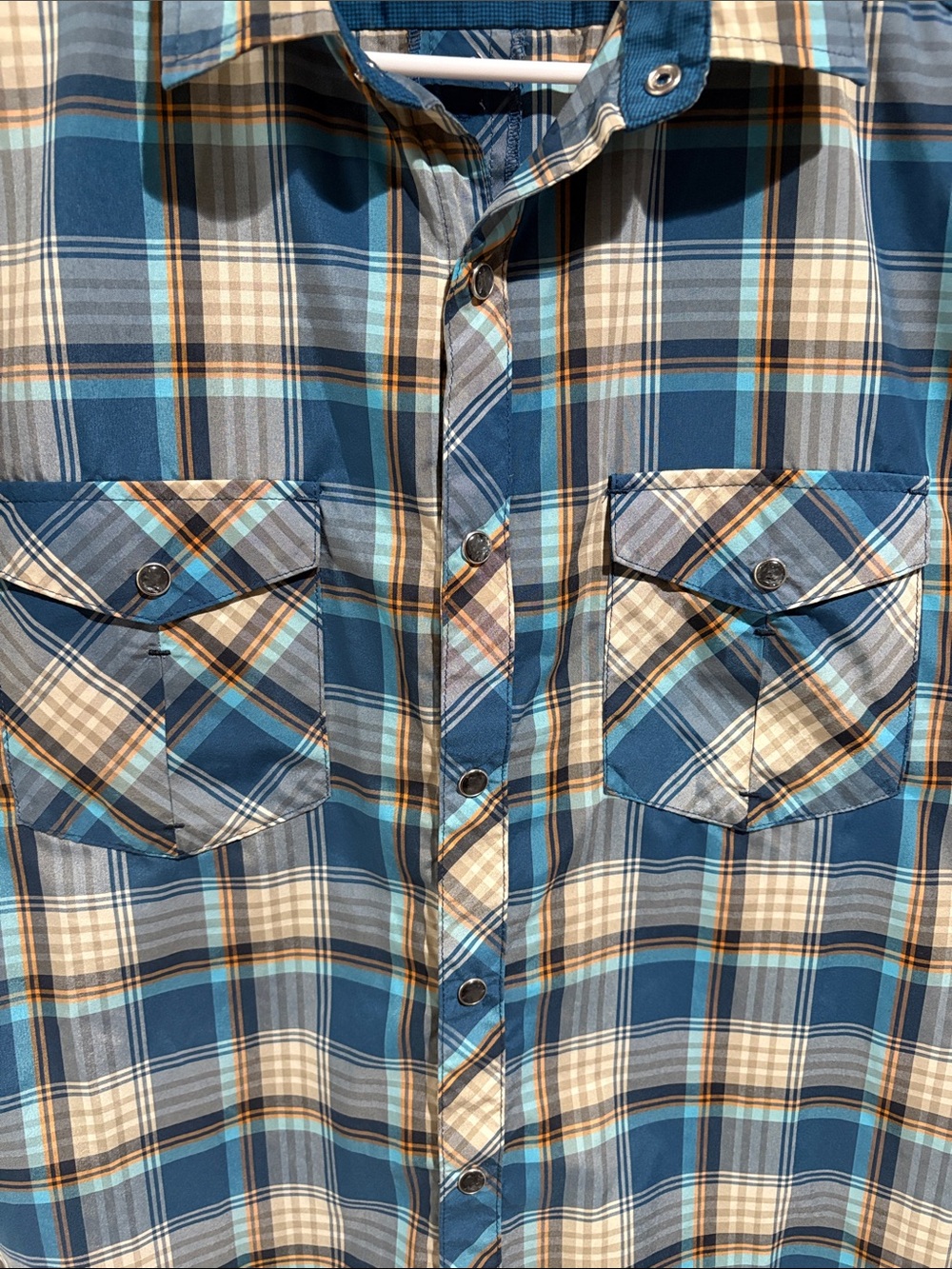 Kühl Blue Plaid Short Sleeve Button-Down Shirt - Picture 3 of 4